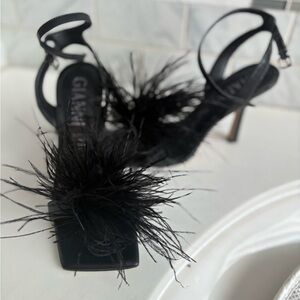 Gianni Bini Ostrich Feather Heels